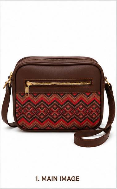 Red, Brown Women Sling Bag Women's PU Leather Crossbody Sling Bag with Adjustable Shoulder Strap