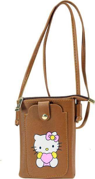 Brown Women Sling Bag - Medium Mobile pouch Sling for All Smart phones easy carry with Money pocket