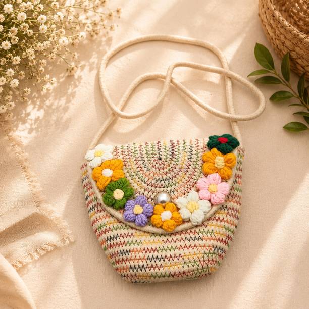 Multicolor Women Sling Bag BNB Mini Handwoven Cotton Crossbody Tote Bag for Women/Girl