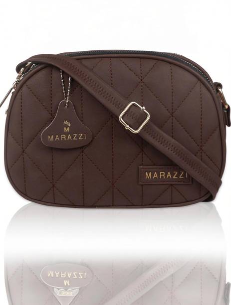 Brown Women Sling Bag 3 chain