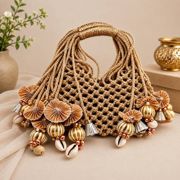 Gold Women Sling Bag Heritage Gold Party Clutch