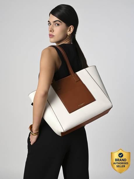 White Women Tote Women's White Colorblock Tote