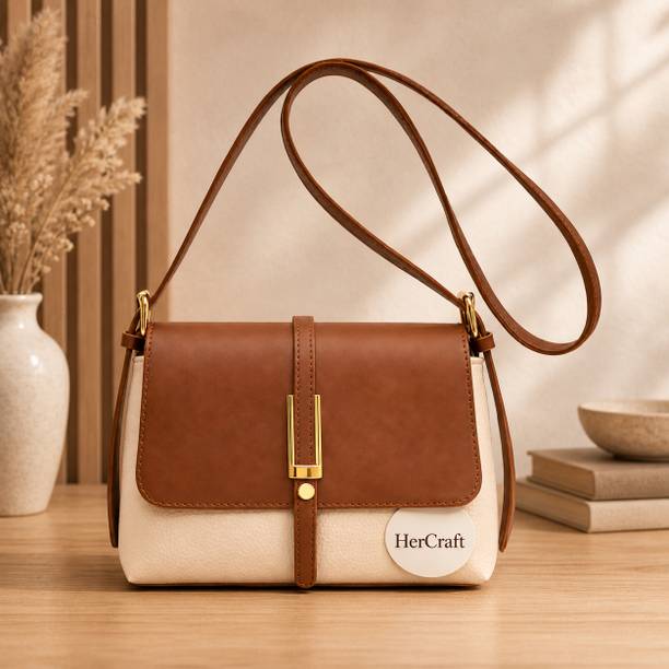 Tan Women Sling Bag Women PU Leather Sling Bag | Stylish Crossbody Shoulder Bag with Flap