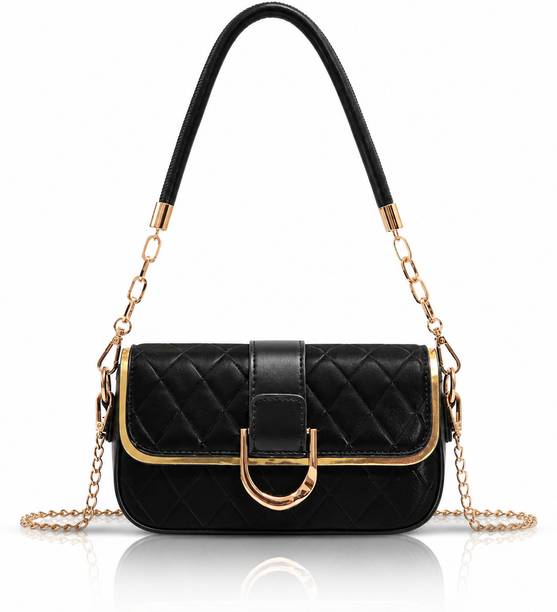 Black Women Sling Bag RHOMBUS HAND HANDE