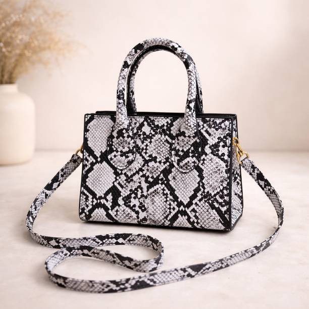 Grey Women Sling Bag Women Snake Print Handbag Stylish Sling Tote Bag for Girls & Ladies Fashion
