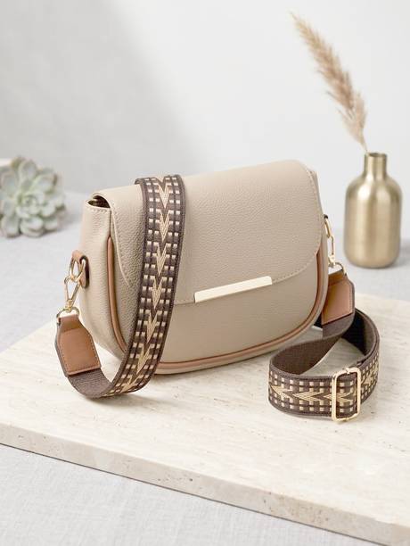 Beige Women Sling Bag Women Sling Bag Premium Textured Crossbody Sling Bag for Women & Girls