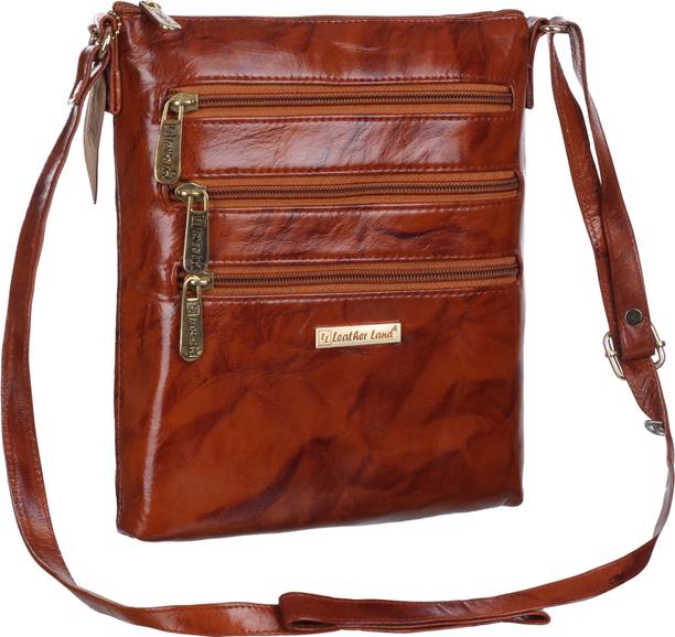 Tan Women Sling Bag Genuine Leather Italian Style Crossbody Sling Bag for Women