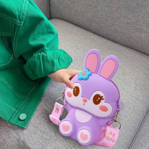 Arizuul Multicolor Sling Bag My Sac Adorable Rabbit Bag – Tutu Bunny Silicone Purse with Girl Accessories