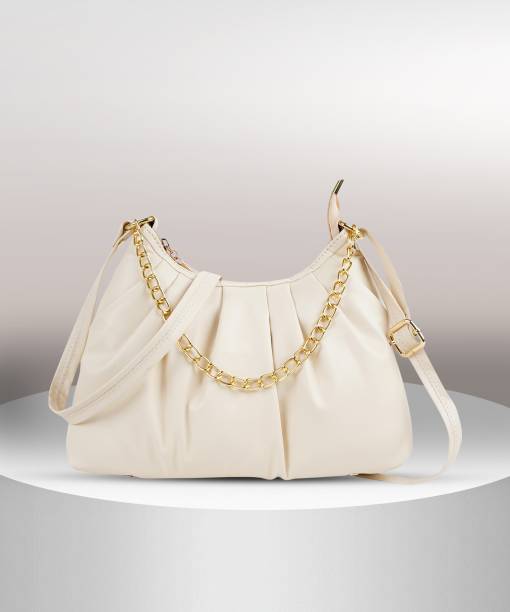 DIXON White Sling Bag Stylish Fashionable Chain Strap Crossbody Unique Design Shoulder Women Slingbag