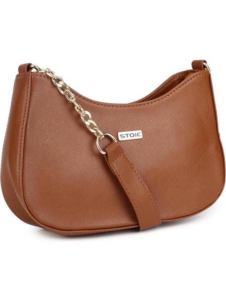 STOIC Brown Women Sling Bag Women PU leather Single Compartment Pocket