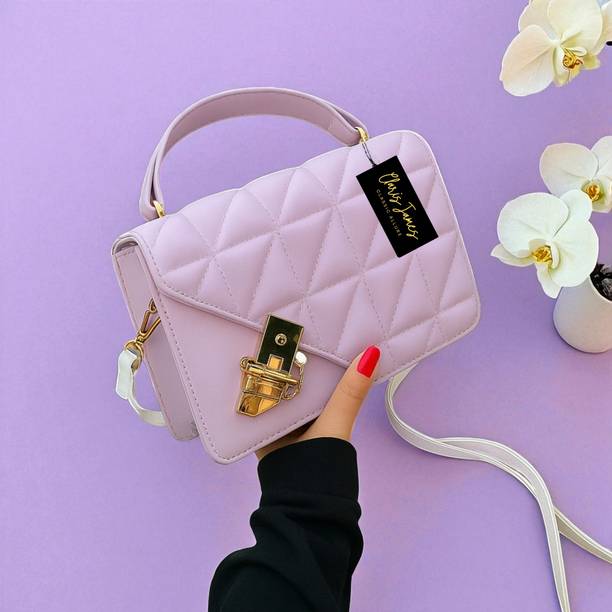 clarisjames Purple Women Sling Bag Aesthetic twist lock lavender slingbag for beautiful women