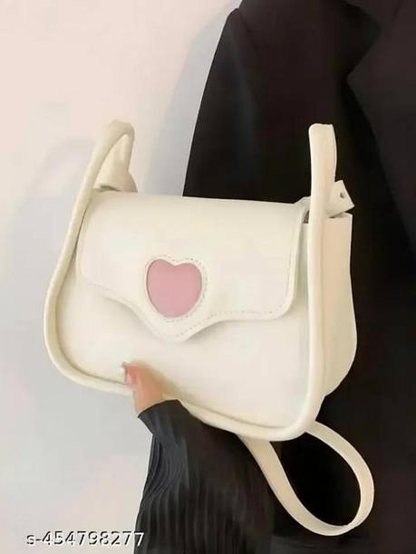 White Women Sling Bag Latest Sling Bag Girls & Women Casual PU Sling Bag