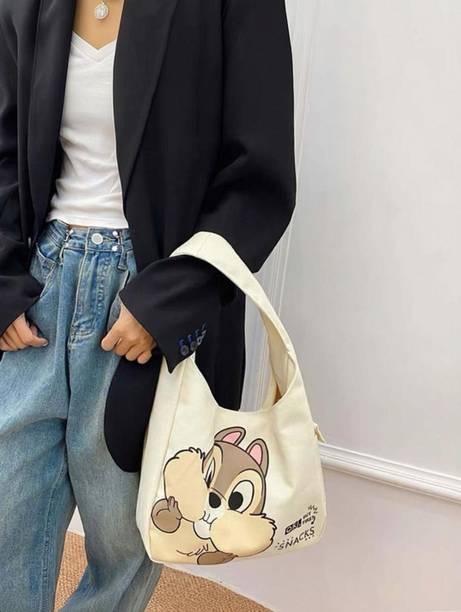 Beige Women Sling Bag Trendy Canvas Sling Handbag for women