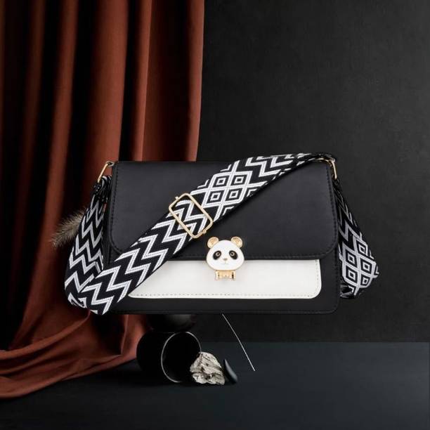 Black Women Sling Bag Casual Panda Sling Bag for Women Trendy Korean style