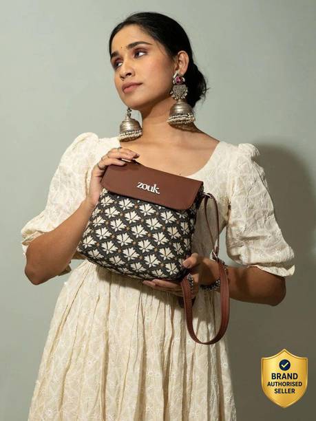 Black, White Women Sling Bag Bidri Kaiser Flap