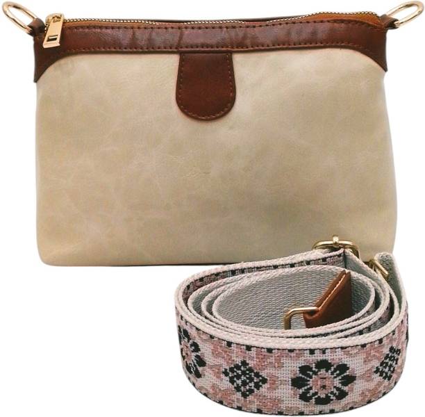 Ardan Beige Women Sling Bag Crossbody Double Color Bag for Girls & Women