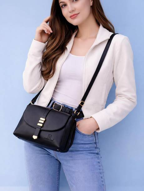 Black Women Sling Bag Gorgeous TRISHUL Sling in Coal Black