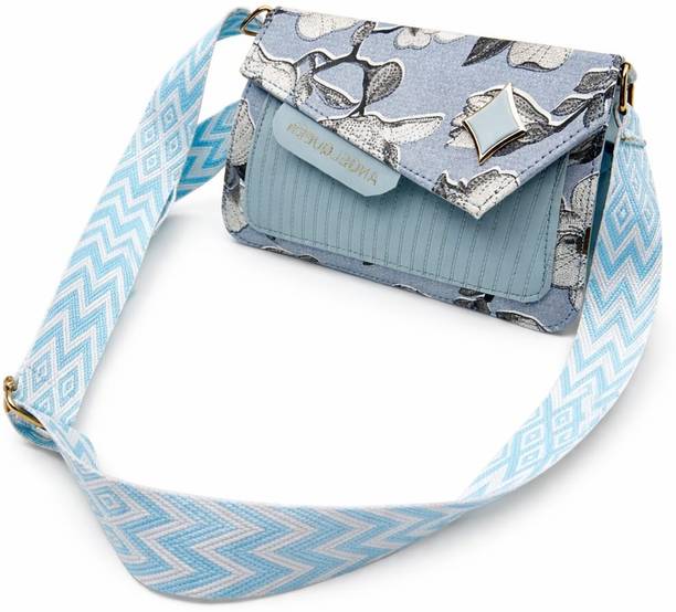Blue Women Sling Bag CROSS POCKET CREAM