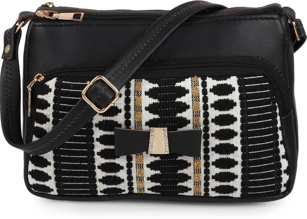 Black, Multicolor Women Sling Bag