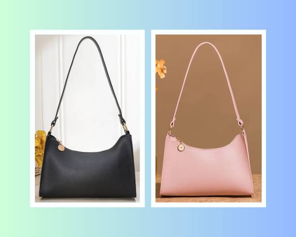 Pink, Black Women Sling Bag