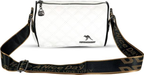 White Women Sling Bag Trendy PU Leather Crossbody Messenger shoulder Bag
