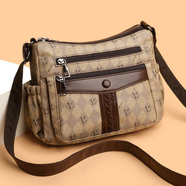 Beige, Brown Women Sling Bag Stylish Premium Crossbody Bag