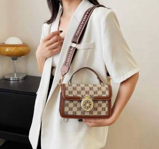 Highness Men & Women Beige Bottle Bag