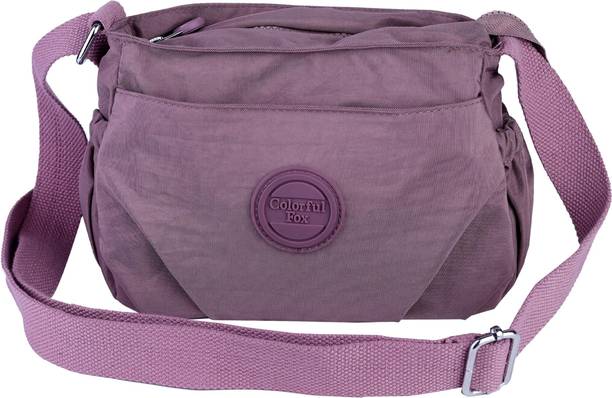 Purple Women Sling Bag Women's Stylish Small Nylon Lightweight Sling Crossbody Shoulder Bag