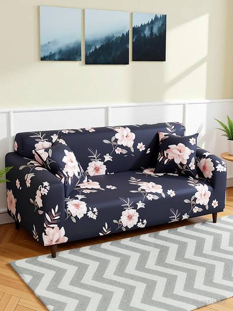 LUKZER Polyester 1 Seater Sofa Floral Cover