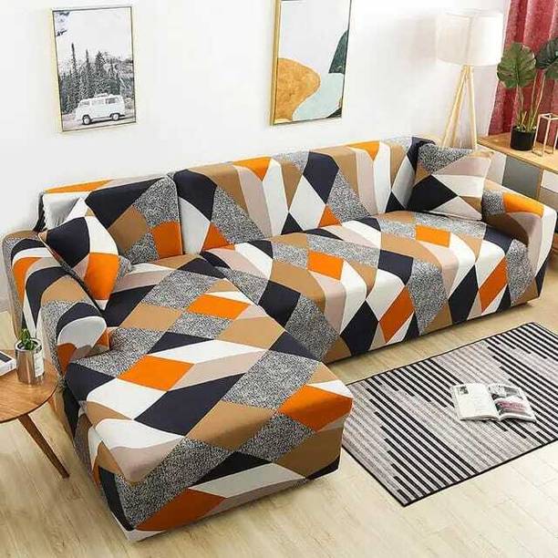 TONY STARK Polycotton Plain 3+3 Seater L-Shape Sofa Cover