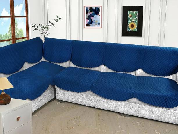EASTTARDOMM Velvet Geometric 6 Seater Sofa Cover