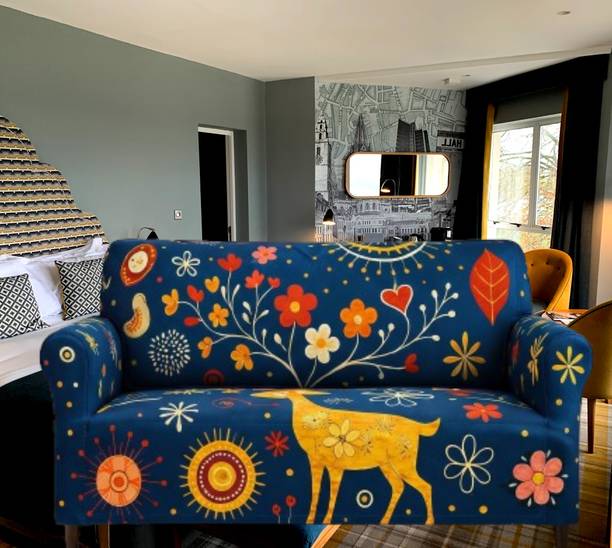 deepika textiles Polyester 3 Seater Sofa Animal Cover