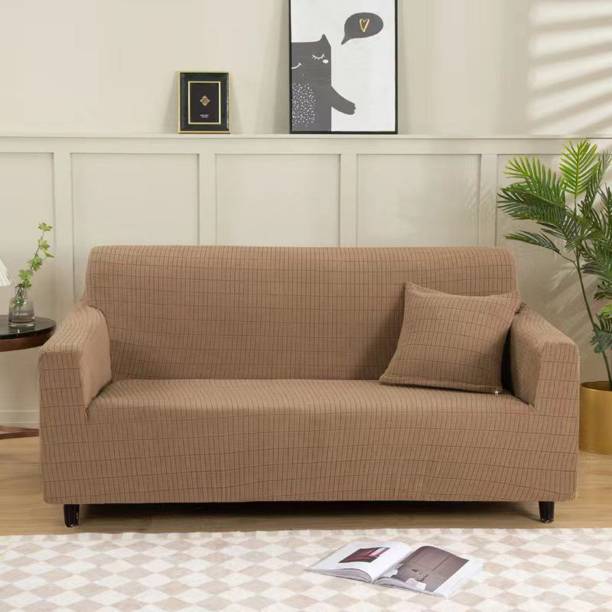 lukzer Polyester Checkered 1 Seater Sofa Cover