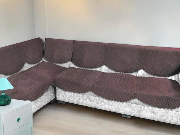 EASTTARDOMM Velvet Geometric 6 Seater Sofa Cover