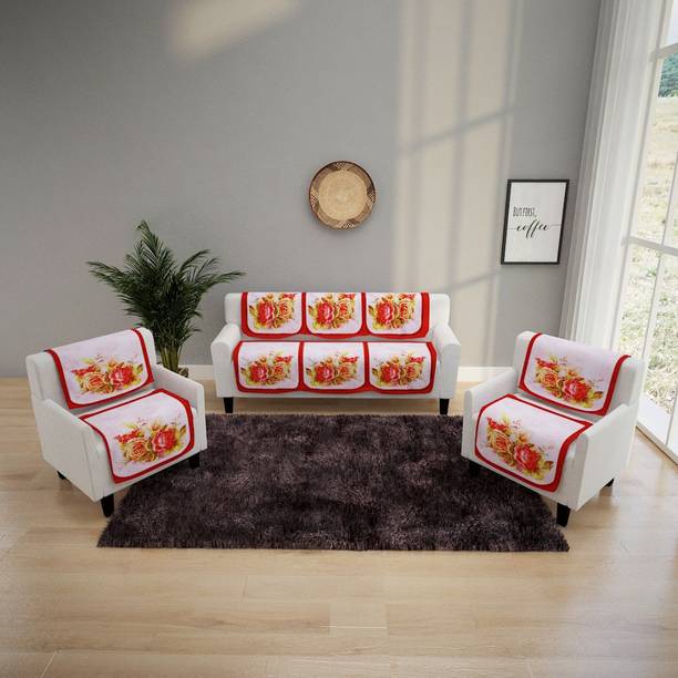 ROMEE Polyester 3+2 Seater Sofa Floral Cover