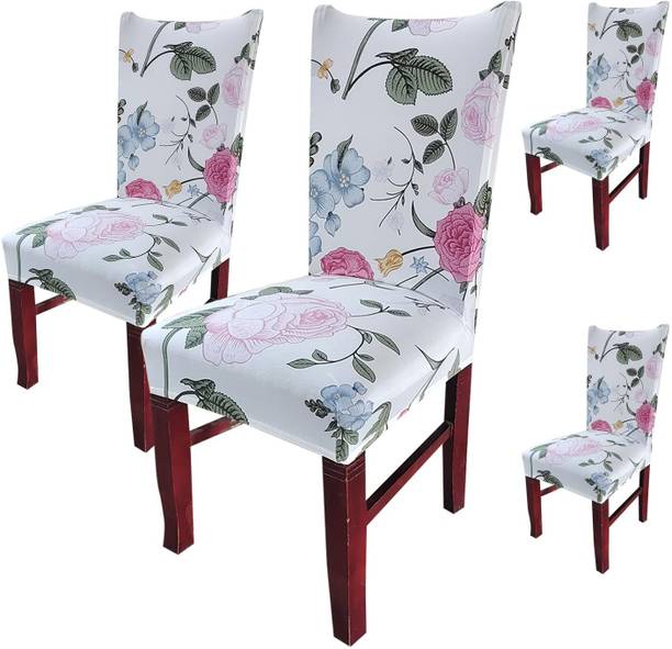 HOUSE OF QUIRK Polyester 4 Seater Chair Floral Cover