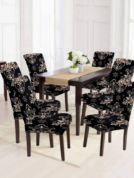 QUIRKYHUB Polycotton Geometric 6 Seater Chair Cover