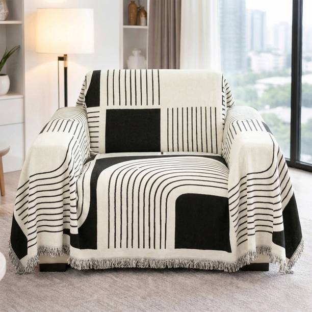 Story@home Chenille 1 Seater Sofa Printed Cover