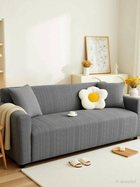 LUKZER Jacquard 4 Seater Sofa Geometric Cover
