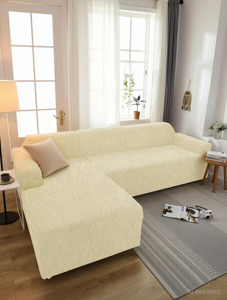 HOUSE OF QUIRK Jacquard 3+3 Seater L-Shape Sofa Embroidered Cover