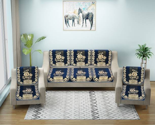 Nendle Chenille Floral 3+2 Seater Sofa Cover