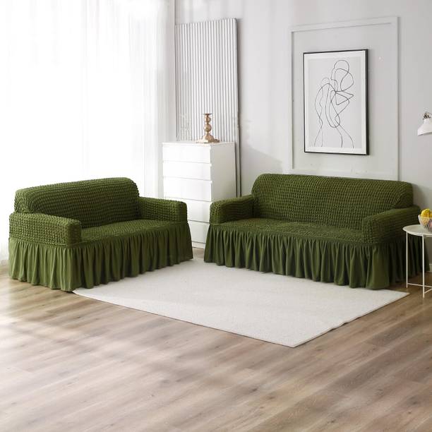 HOKiPO Polyester Plain 3+2 Seater Sofa Cover