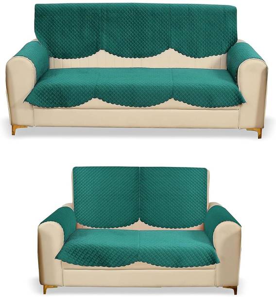 EASTTARDOMM Velvet 3+2 Seater L-Shape Sofa Geometric Cover