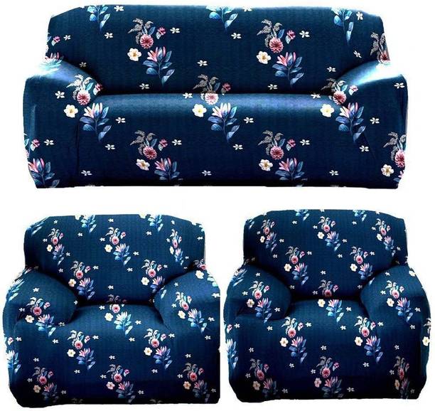 papsun Polyester Floral 3+1+1 Seater Sofa Cover