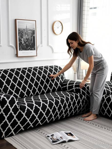 Gifts Island Polyester 3+1+1 Seater Sofa Geometric Cover