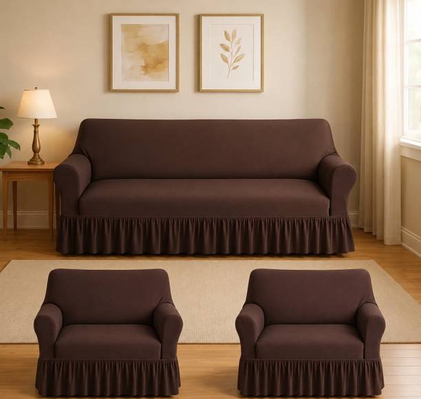 RADHE ENTERPRISES Polycotton 3+1+1 Seater Sofa Plain Cover