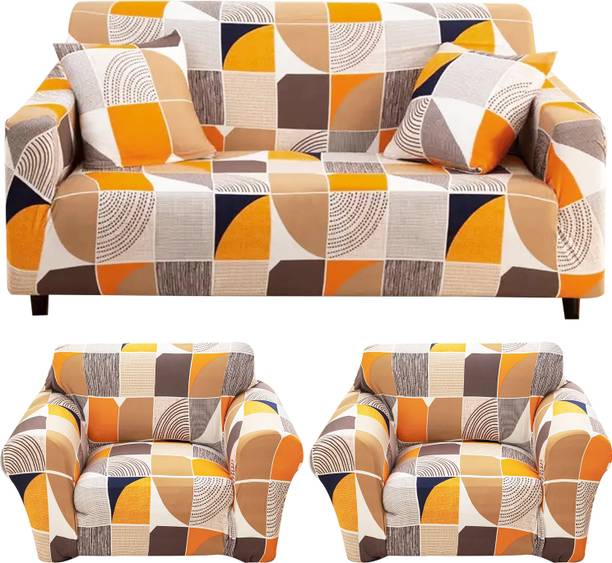 FurShine Polyester Abstract 3+1+1 Seater Sofa Cover