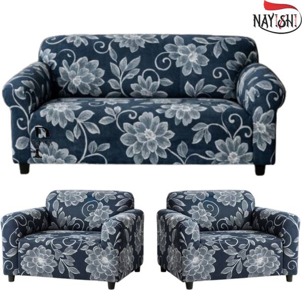 NAYISHI Polyester 3+1+1 Seater Sofa Floral Cover