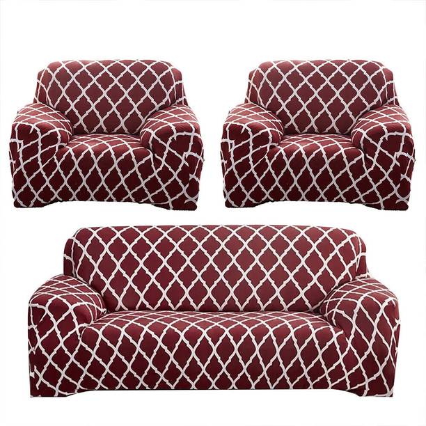 FurShine Polyester Geometric 3+1+1 Seater Sofa Cover