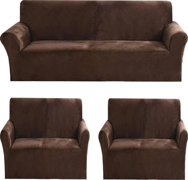 Gifts Island Velvet 3+1+1 Seater Sofa Plain Cover